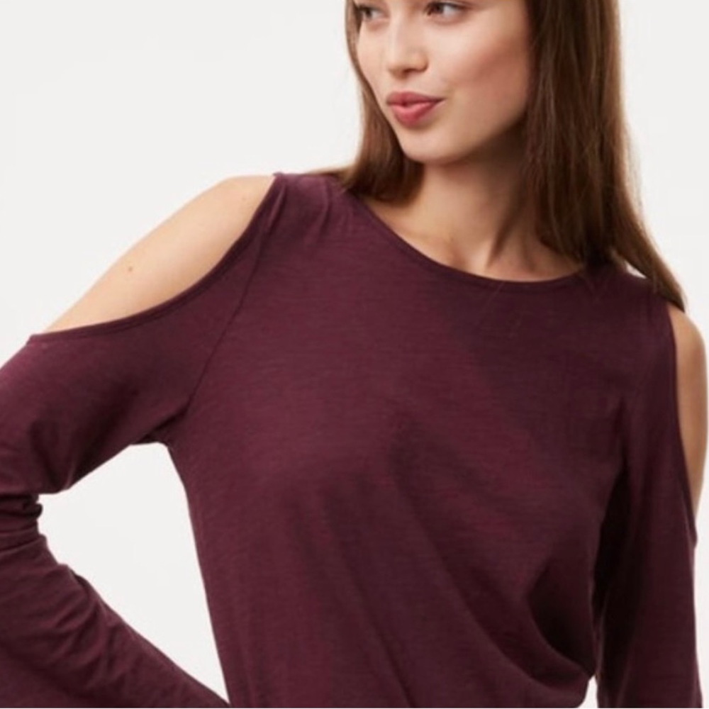 🆕 LOFT Petite Cold Shoulder Long Sleeve Tee